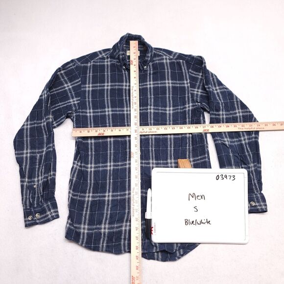 Hobbs Creek Tartan Flannel Casual Button Up Shirt Mens Size Small S Blue White - Picture 6 of 10